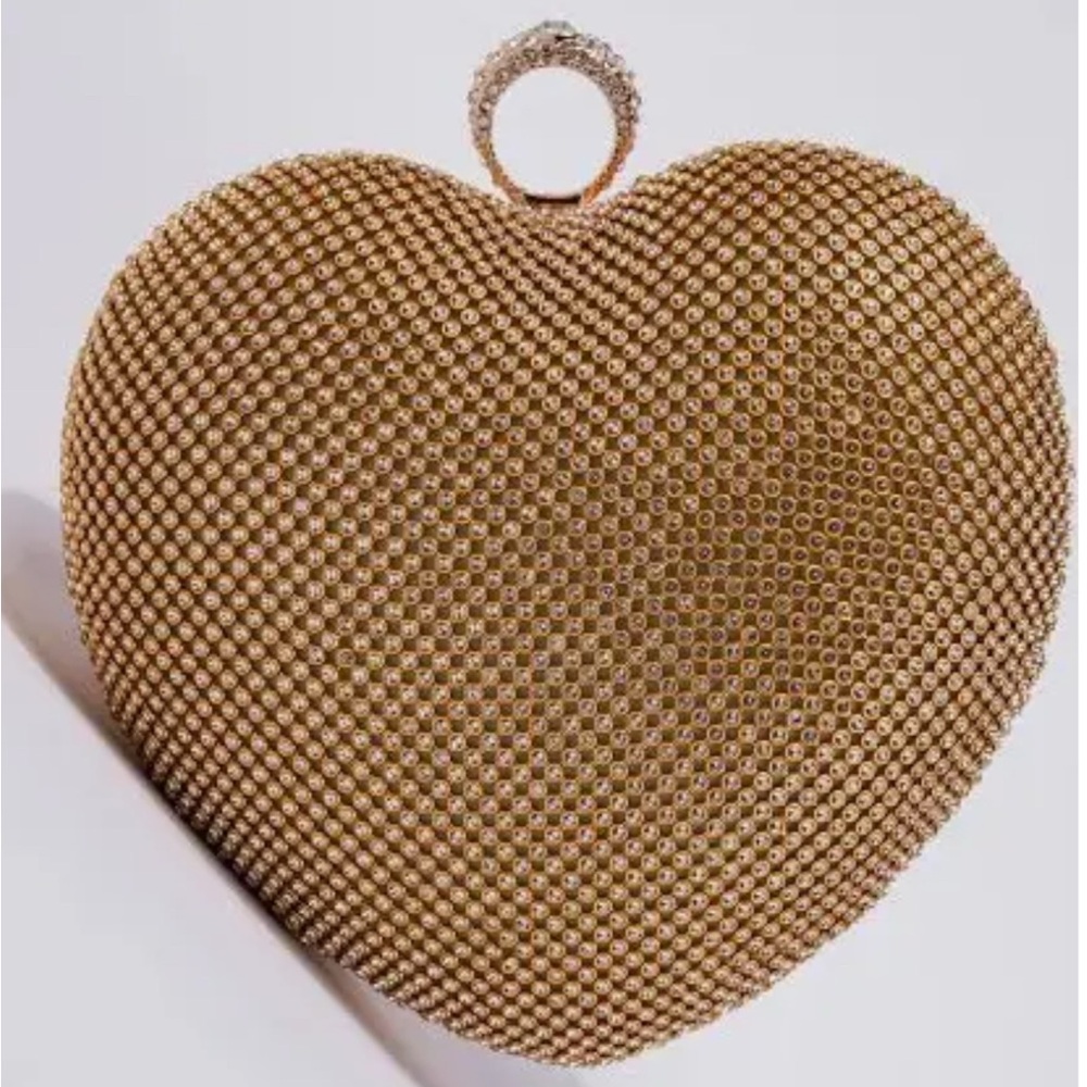 Rose Gold heart shaped clutch